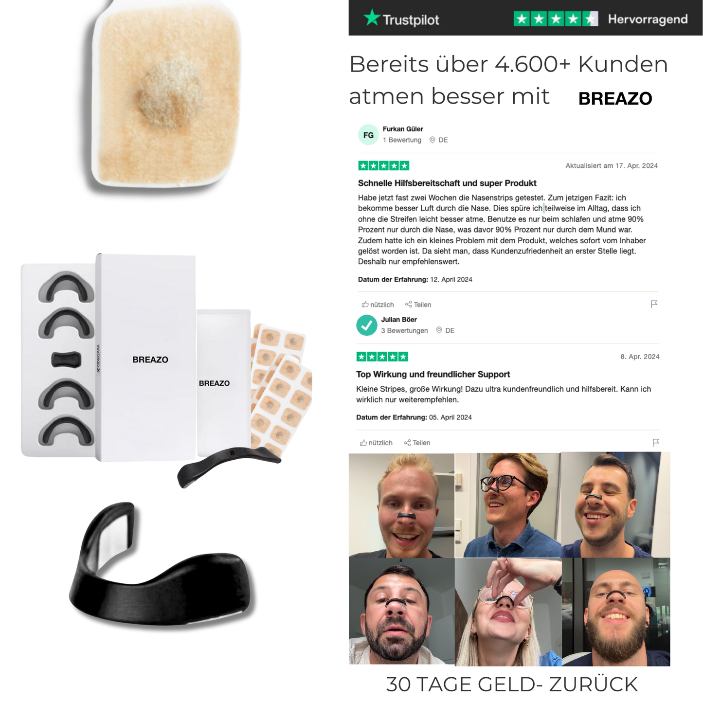 BREAZO® PRO- MAGNETISCHER NOSESTRIPE- inkl. 30 Klebepflaster